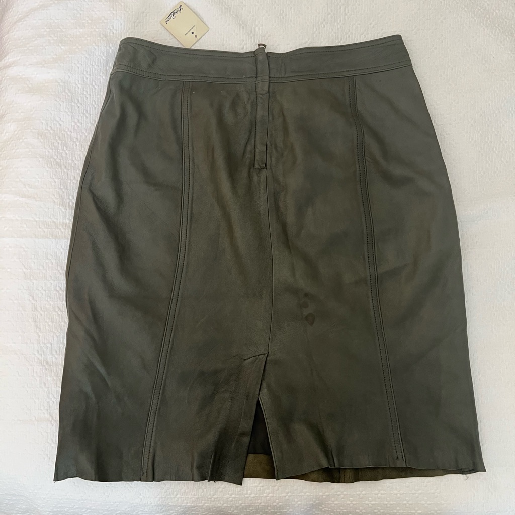 Brand New The Lucky Brand Army Green Leather Skirt Brand New The Lucky Brand Army Green Leather Skirt